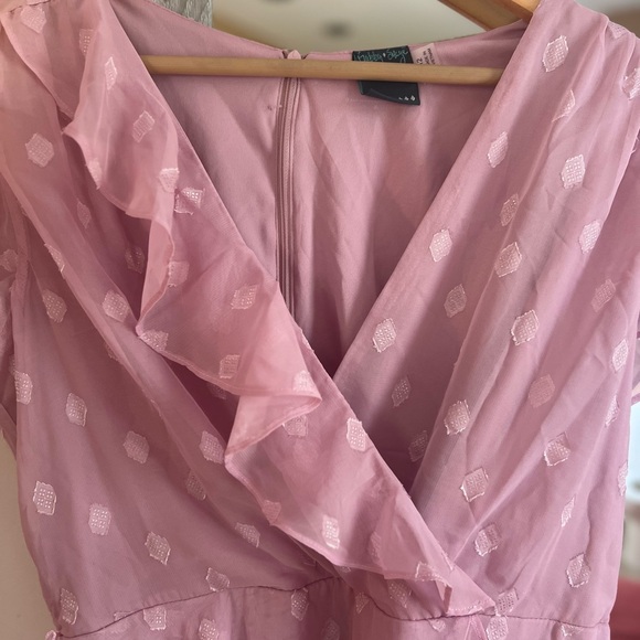 Pink Ruffled Wrap Dress - Picture 2 of 4